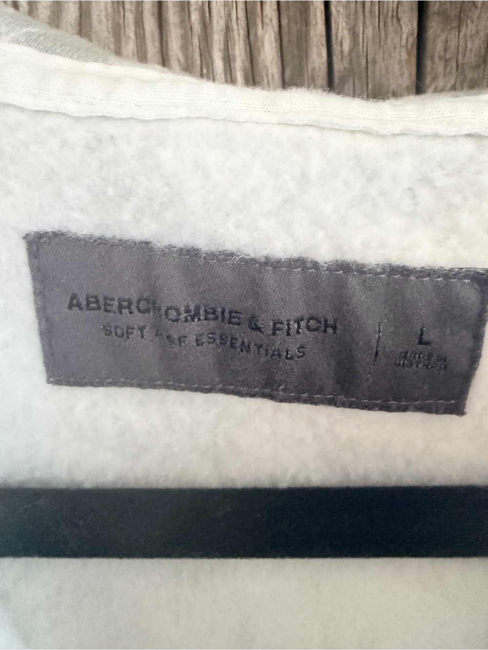 Abercrombie Cream and Light Gray Leaf-Print Zip Hoodie - Picture 3 of 4